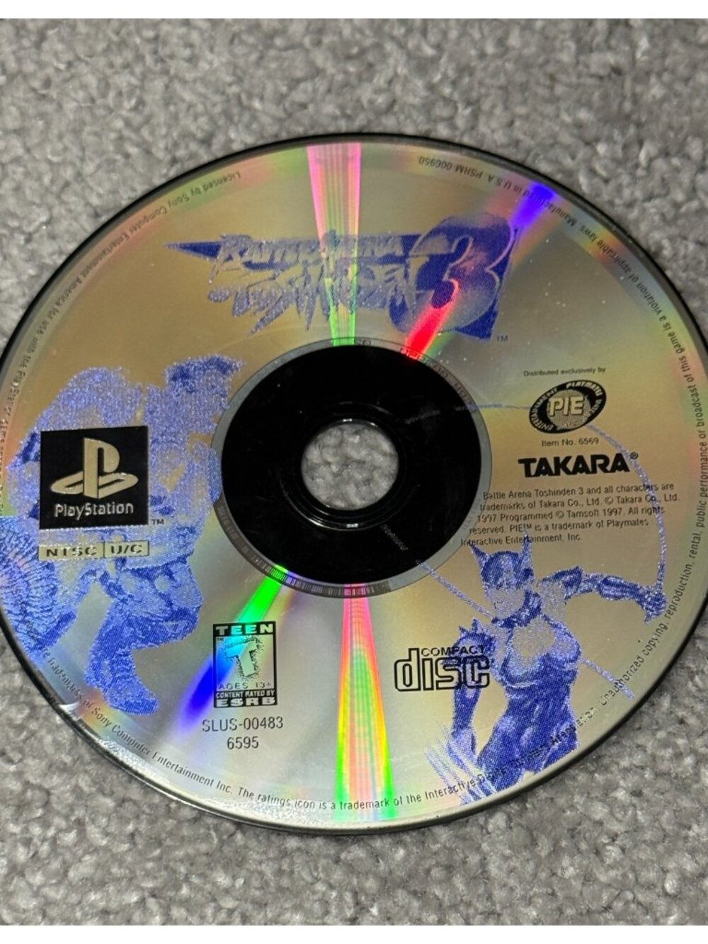 Battle Arena Toshinden 3 (Sony PlayStation 1 PS1, 1997) Disc Only